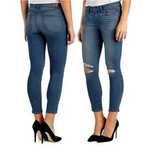 Paige Verdugo Crop Jeans in Mavis Destructed Wash Knee Holes Distressed